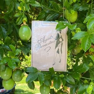 Agent Provocateur Cream and Black Seam & Heel Stockings, Size B. Made in England